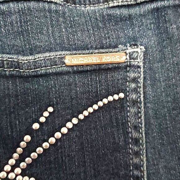 Michael Michael Kors Sausilito Dark Wash Mid/Low Rise Western Bootcut Jeans - Picture 9 of 12